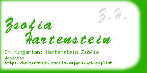 zsofia hartenstein business card